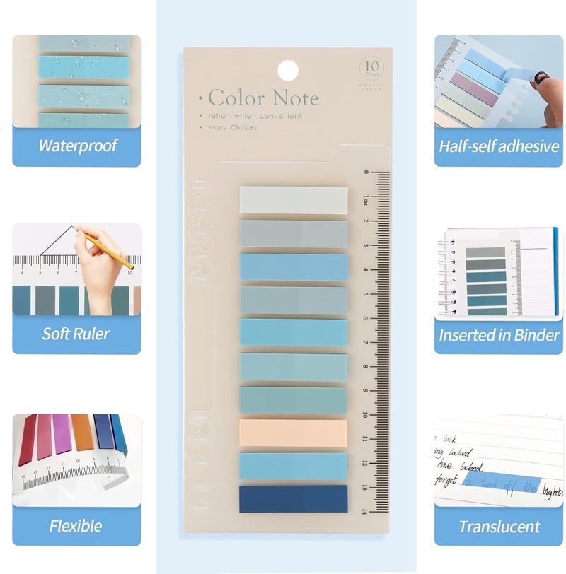 Cherrytree 2000Pcs Sticky Tabs for Annotating Books, Clear Sticky Notes for Binders, Page Markers for Notebooks, Multi-Colored Writable and Repositionable Book Flags Strip Index Tabs - Image 2